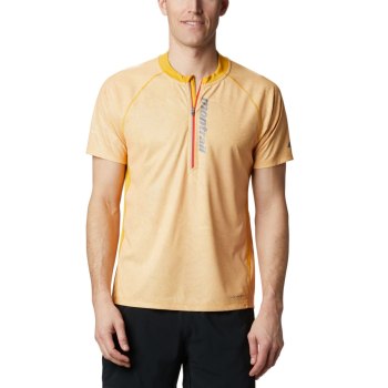 Columbia FKT Short Sleeve Top, Camiseta Dorados Claro Para Hombre | 079463-CAB